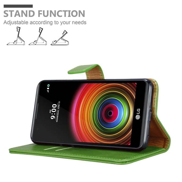 LG X POWER Suojakotelo Suojakuori Lompakkokotelo Matkapuhelinkotelo jossa magneettisuljenta, jalusta-toiminto ja korttitasku