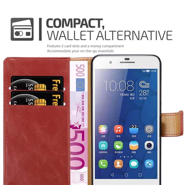 Honor 6 PLUS Suojakotelo Suojakuori Lompakkokotelo Matkapuhelinkotelo jossa magneettisuljenta, jalusta-toiminto ja korttitasku
