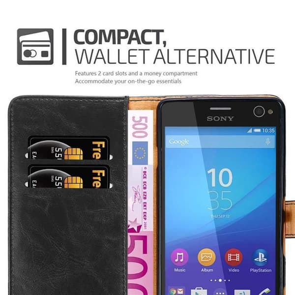 Sony Xperia C4 Suojakotelo Suojakuori Lompakkokotelo Matkapuhelinkotelo jossa magneettisuljenta, jalusta-toiminto ja korttitasku