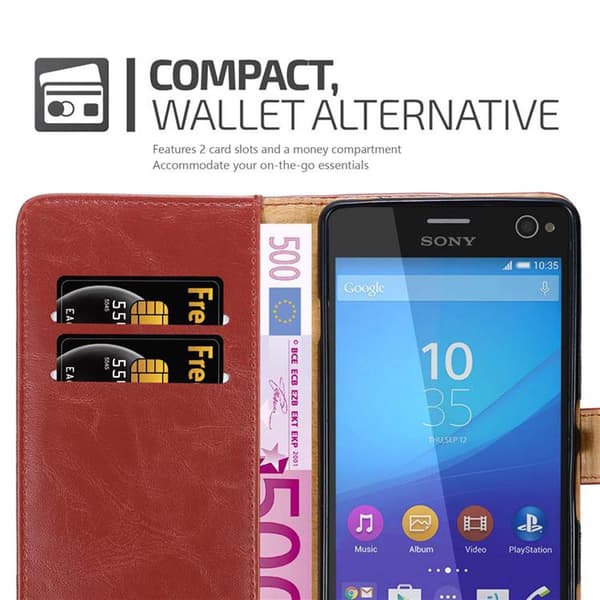 Sony Xperia C4 Suojakotelo Suojakuori Lompakkokotelo Matkapuhelinkotelo jossa magneettisuljenta, jalusta-toiminto ja korttitasku