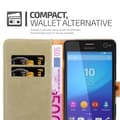 Pikkukuva 5 / 5: Sony Xperia C4 Suojakotelo Suojakuori Lompakkokotelo Matkapuhelinkotelo jossa magneettisuljenta, jalusta-toiminto ja korttitasku