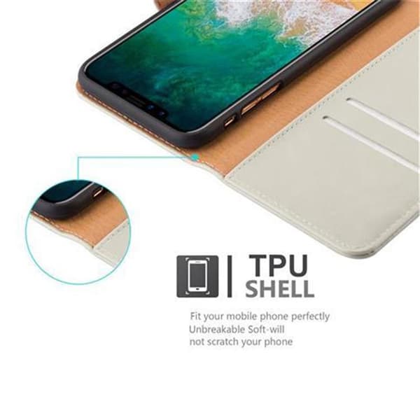 Apple iPhone X / XS Suojakotelo Suojakuori Lompakkokotelo Matkapuhelinkotelo jossa magneettisuljenta, jalusta-toiminto ja korttitasku