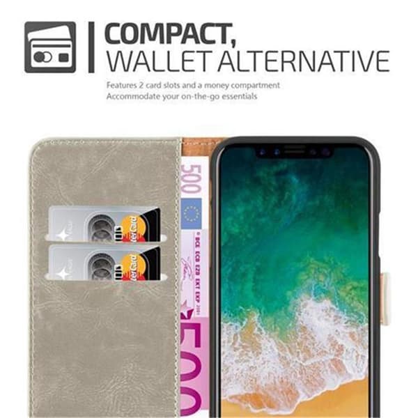 Apple iPhone X / XS Suojakotelo Suojakuori Lompakkokotelo Matkapuhelinkotelo jossa magneettisuljenta, jalusta-toiminto ja korttitasku