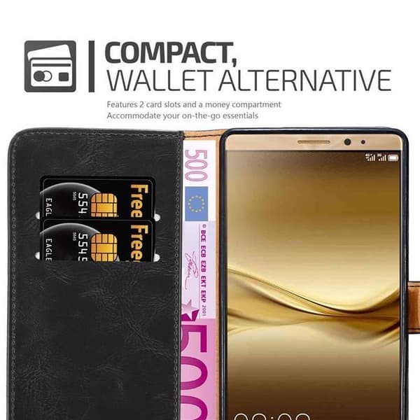 Deksel til Huawei MATE 8 Lommebokdeksel med magnetisk lukking, stativfunksjon og kortlomme