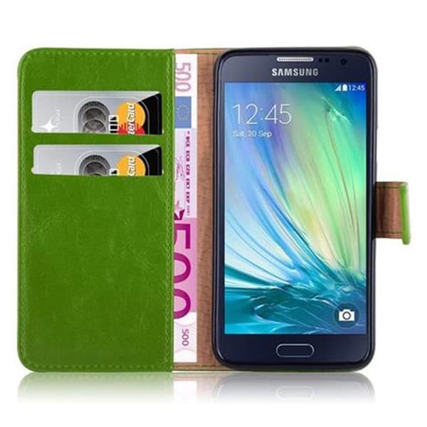 Deksel til Samsung Galaxy A3 2015 Lommebokdeksel med magnetisk lukking, stativfunksjon og kortlomme