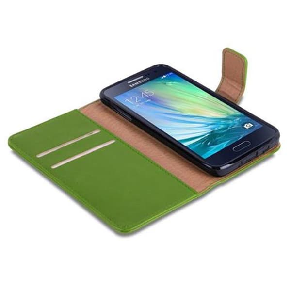 Deksel til Samsung Galaxy A3 2015 Lommebokdeksel med magnetisk lukking, stativfunksjon og kortlomme
