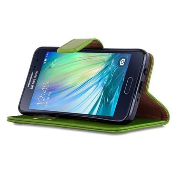 Deksel til Samsung Galaxy A3 2015 Lommebokdeksel med magnetisk lukking, stativfunksjon og kortlomme
