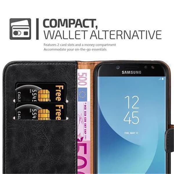 Deksel til Samsung Galaxy J7 2017 Lommebokdeksel med magnetisk lukking, stativfunksjon og kortlomme