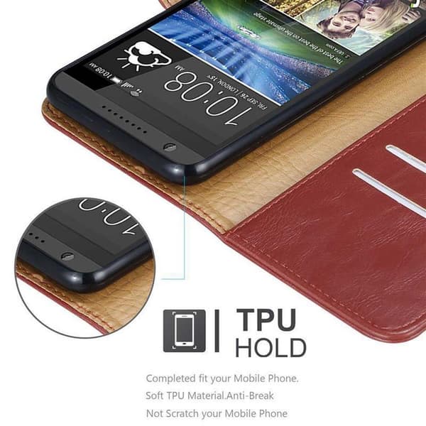 Deksel til HTC Desire 820 Lommebokdeksel med magnetisk lukking, stativfunksjon og kortlomme