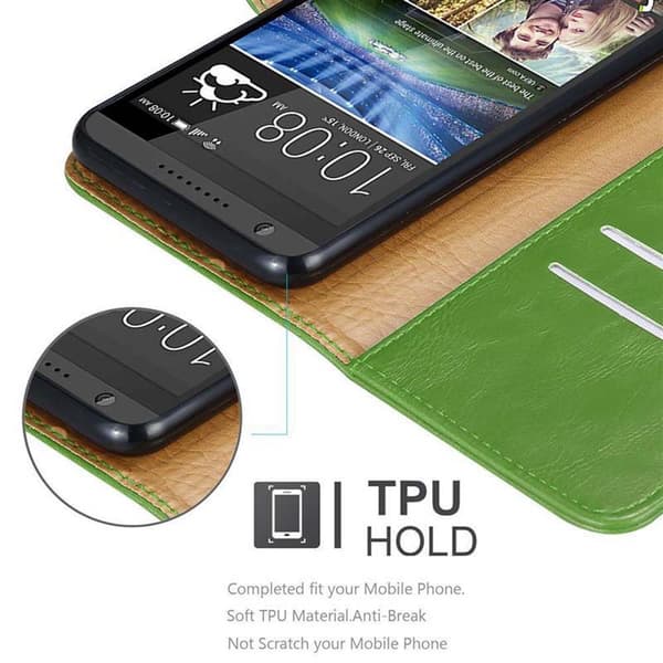 Deksel til HTC Desire 820 Lommebokdeksel med magnetisk lukking, stativfunksjon og kortlomme