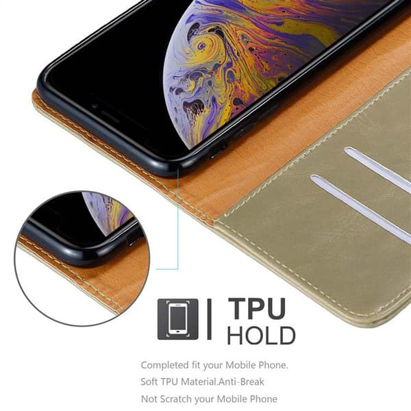 Apple iPhone XS MAX Suojakotelo Suojakuori Lompakkokotelo Matkapuhelinkotelo jossa magneettisuljenta, jalusta-toiminto ja korttitasku
