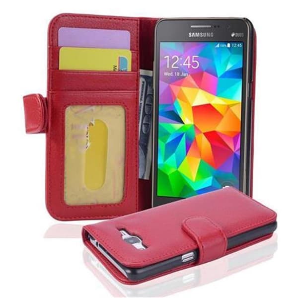 Lommebokdeksel til Samsung Galaxy GRAND PRIME Deksel med magnetisk lukking og 3 kortplasser