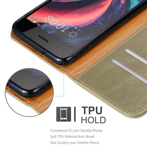 Deksel til HTC Desire 10 PRO Lommebokdeksel med magnetisk lukking, stativfunksjon og kortlomme