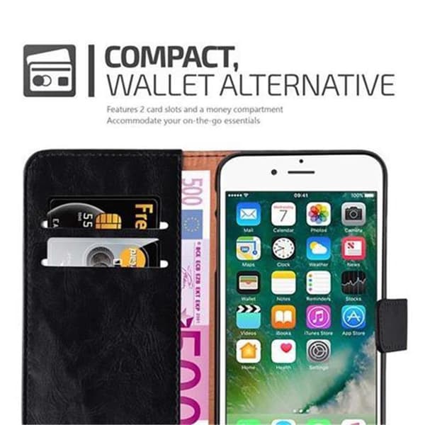 Deksel til iPhone 7 PLUS / 7S PLUS / 8 PLUS Lommebokdeksel med magnetisk lukking, stativfunksjon og kortlomme