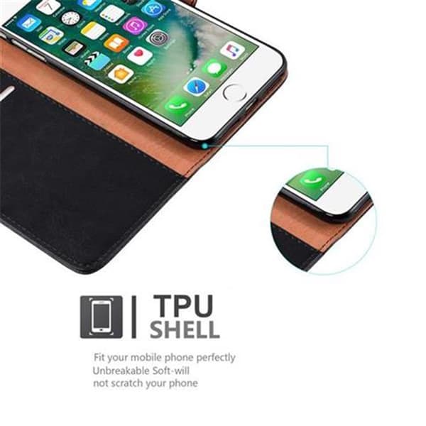 Deksel til iPhone 7 PLUS / 7S PLUS / 8 PLUS Lommebokdeksel med magnetisk lukking, stativfunksjon og kortlomme