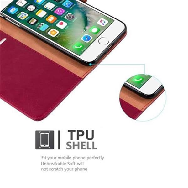 Deksel til iPhone 7 PLUS / 7S PLUS / 8 PLUS Lommebokdeksel med magnetisk lukking, stativfunksjon og kortlomme