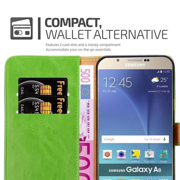 Samsung Galaxy A8 2015 Plånboksfodral Skal Mobilskyddmed magnetisk stängning, ståfunktion och kortficka