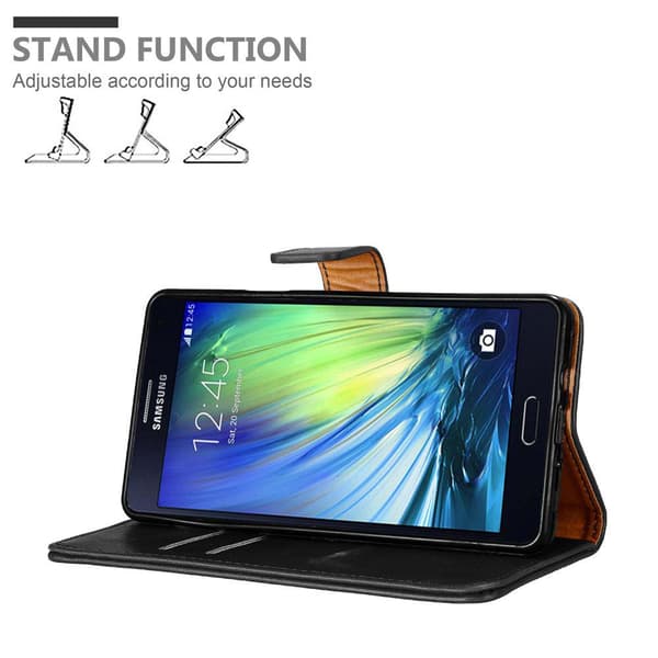 Samsung Galaxy A7 2015 Suojakotelo Suojakuori Lompakkokotelo Matkapuhelinkotelo jossa magneettisuljenta, jalusta-toiminto ja korttitasku