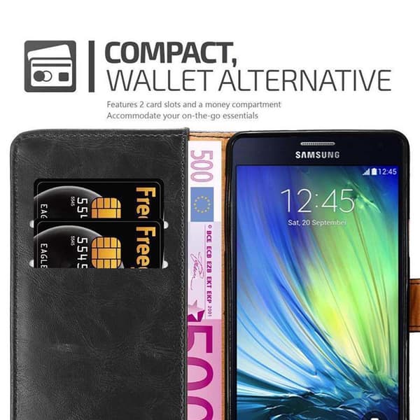Samsung Galaxy A7 2015 Suojakotelo Suojakuori Lompakkokotelo Matkapuhelinkotelo jossa magneettisuljenta, jalusta-toiminto ja korttitasku