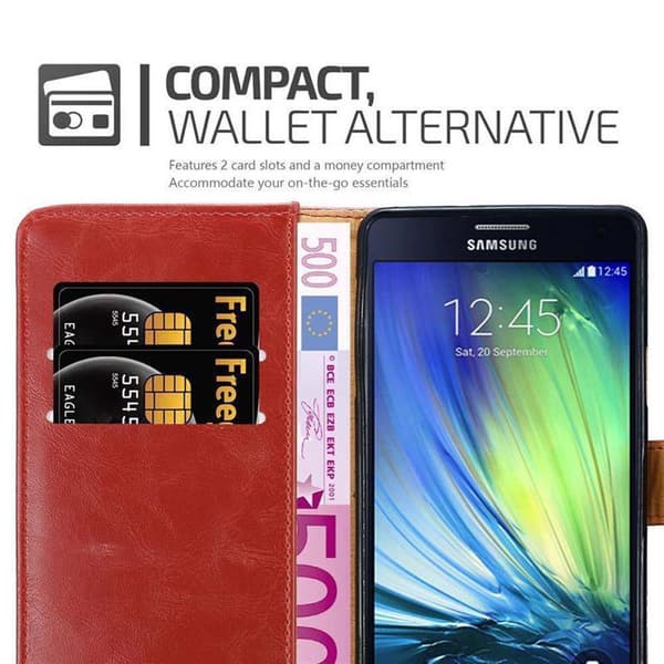Samsung Galaxy A7 2015 Plånboksfodral Skal Mobilskyddmed magnetisk stängning, ståfunktion och kortficka