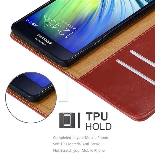 Samsung Galaxy A7 2015 Suojakotelo Suojakuori Lompakkokotelo Matkapuhelinkotelo jossa magneettisuljenta, jalusta-toiminto ja korttitasku