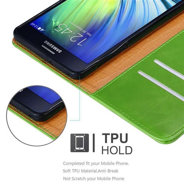 Samsung Galaxy A7 2015 Plånboksfodral Skal Mobilskyddmed magnetisk stängning, ståfunktion och kortficka