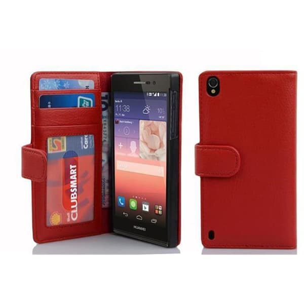 Lommebokdeksel til Huawei ASCEND P7 Deksel med magnetisk lukking og 3 kortplasser