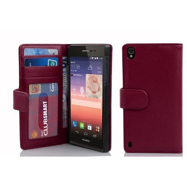 Lommebokdeksel til Huawei ASCEND P7 Deksel med magnetisk lukking og 3 kortplasser