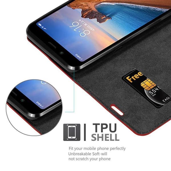 Xiaomi RedMi 7A Suojakotelo Suojakuori Lompakkokotelo Matkapuhelinkotelo jossa magneettisuljenta, jalusta-toiminto ja korttitasku