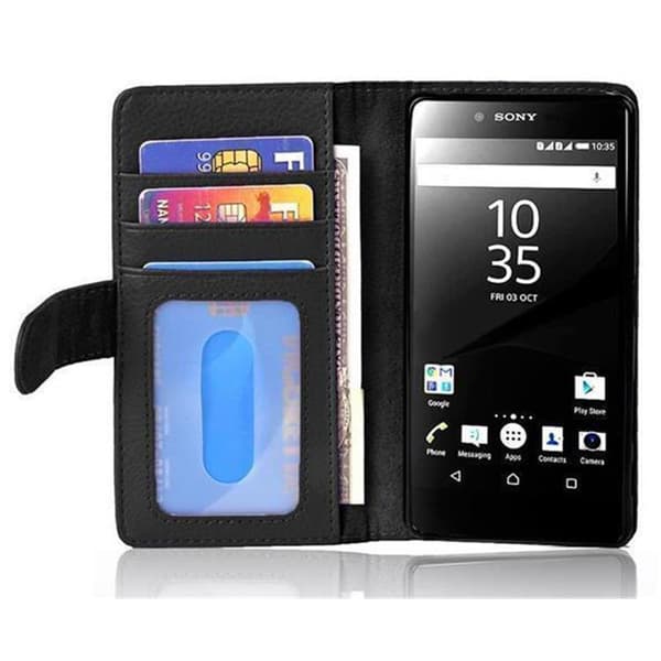 Sony Xperia Z5 Suojakotelo Suojakuori Lompakkokotelo Matkapuhelinkotelo jossa on magneettisuljenta ja 3 korttipaikkaa