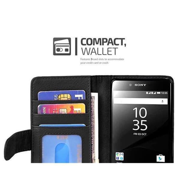 Sony Xperia Z5 Suojakotelo Suojakuori Lompakkokotelo Matkapuhelinkotelo jossa on magneettisuljenta ja 3 korttipaikkaa