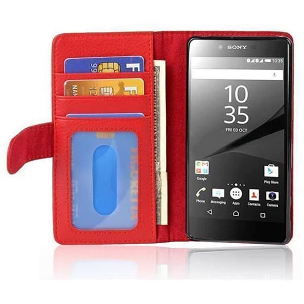 Lommebokdeksel til Sony Xperia Z5 Deksel med magnetisk lukking og 3 kortplasser