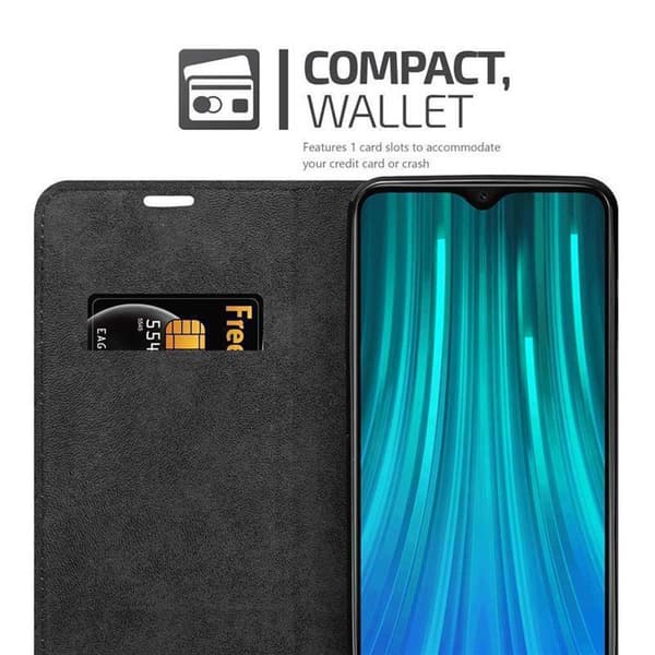 Lommebokdeksel til Xiaomi RedMi NOTE 8 PRO Deksel med magnetisk lukking, stativfunksjon og kortlomme