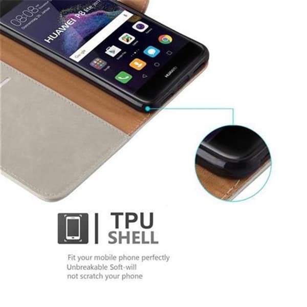 Deksel til Huawei P8 LITE 2017 / P9 LITE 2017 Lommebokdeksel med magnetisk lukking, stativfunksjon og kortlomme