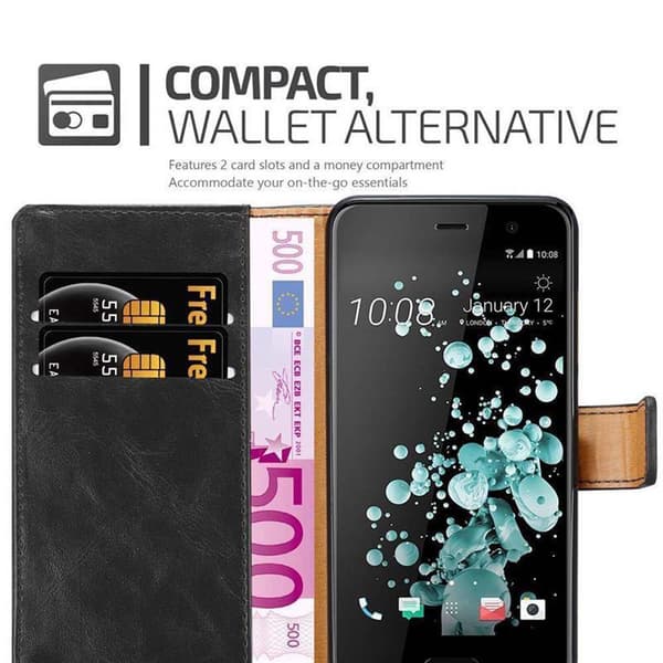 HTC U PLAY Plånboksfodral Skal Mobilskyddmed magnetisk stängning, ståfunktion och kortficka