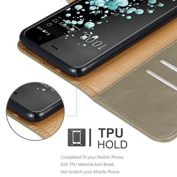 HTC U PLAY Plånboksfodral Skal Mobilskyddmed magnetisk stängning, ståfunktion och kortficka