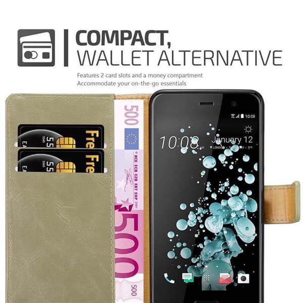 HTC U PLAY Plånboksfodral Skal Mobilskyddmed magnetisk stängning, ståfunktion och kortficka