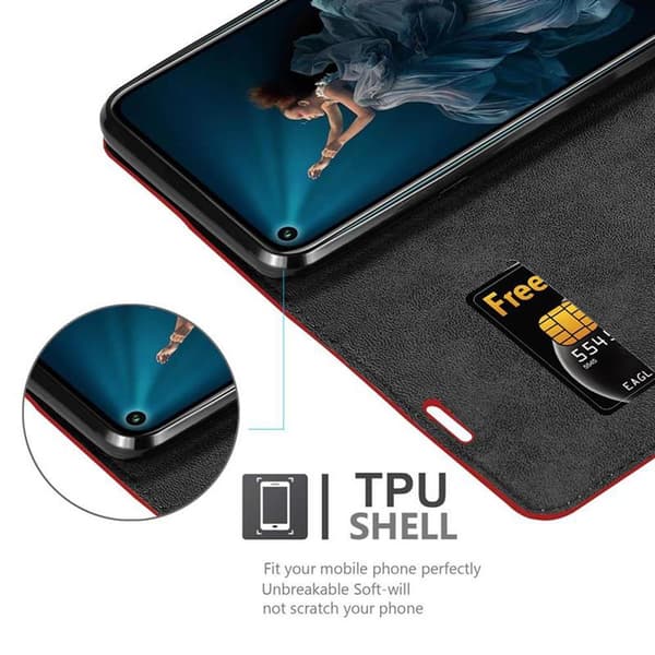 Honor 20 PRO Fodral Skal Plånboksfodral Case med magnetisk stängning, ståfunktion och kortficka