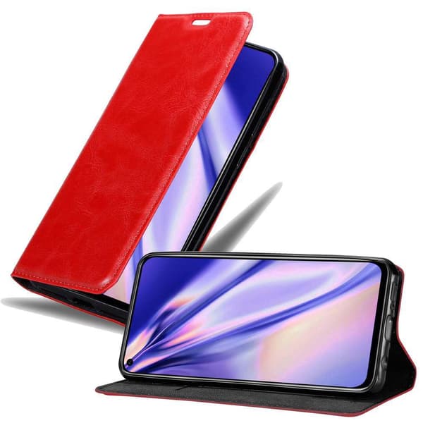 Honor View 20 Fodral Skal Plånboksfodral Case med magnetisk stängning, ståfunktion och kortficka ÄPPLE RÖD