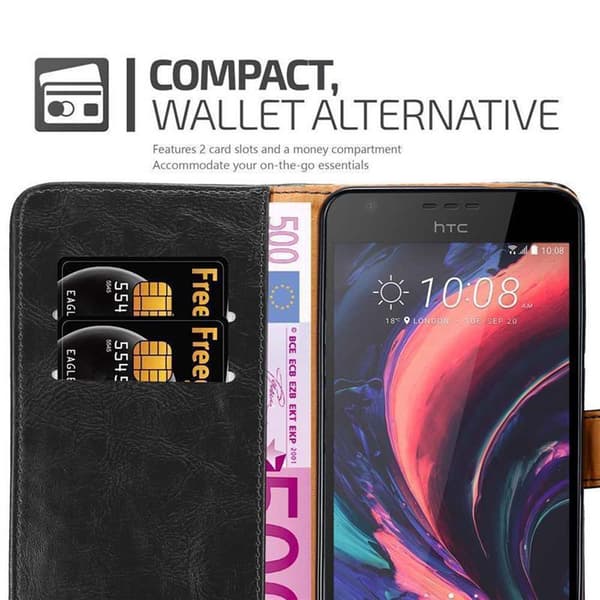 HTC Desire 10 LIFESTYLE / Desire 825 Suojakotelo Suojakuori Lompakkokotelo Matkapuhelinkotelo jossa magneettisuljenta, jalusta-toiminto ja korttitasku