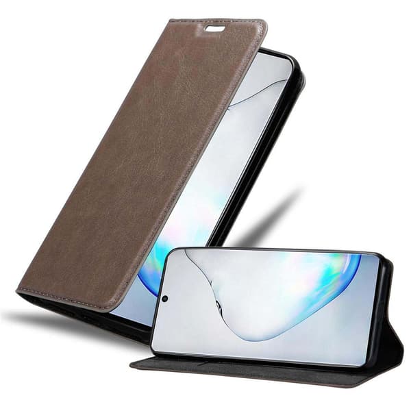 Samsung Galaxy NOTE 10 Fodral Skal Plånboksfodral Case med magnetisk stängning, ståfunktion och kortficka KAFFE BRUN