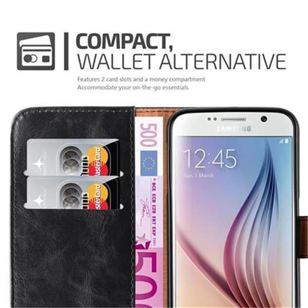 Samsung Galaxy S6 Suojakotelo Suojakuori Lompakkokotelo Matkapuhelinkotelo jossa magneettisuljenta, jalusta-toiminto ja korttitasku