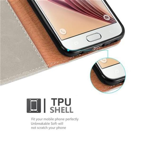 Samsung Galaxy S6 Plånboksfodral Skal Mobilskyddmed magnetisk stängning, ståfunktion och kortficka