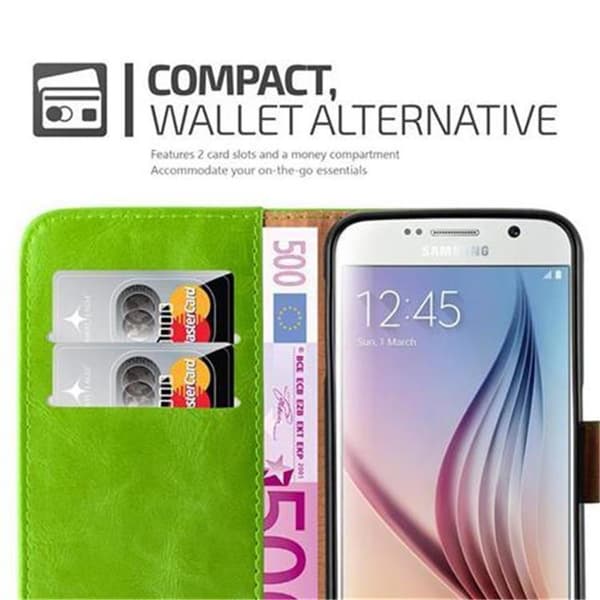 Samsung Galaxy S6 Suojakotelo Suojakuori Lompakkokotelo Matkapuhelinkotelo jossa magneettisuljenta, jalusta-toiminto ja korttitasku