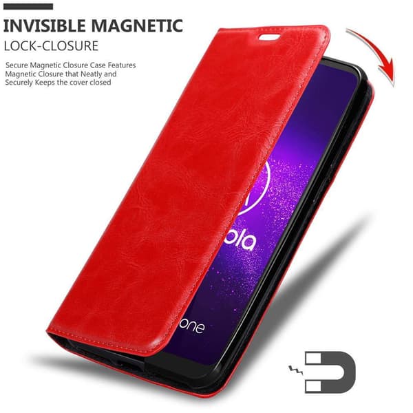 Motorola ONE MACRO Fodral Skal Plånboksfodral Case med magnetisk stängning, ståfunktion och kortficka