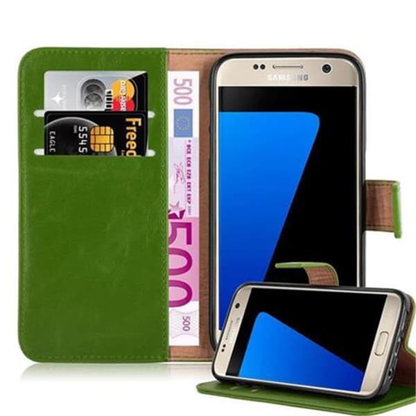 Deksel til Samsung Galaxy S7 Lommebokdeksel med magnetisk lukking, stativfunksjon og kortlomme