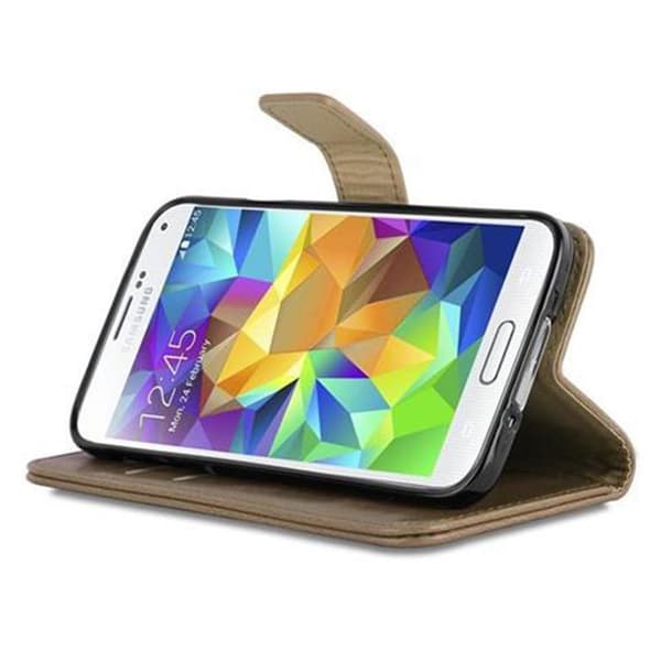 Samsung Galaxy S5 / S5 NEO Suojakotelo Suojakuori Lompakkokotelo Matkapuhelinkotelo jossa magneettisuljenta, jalusta-toiminto ja korttitasku