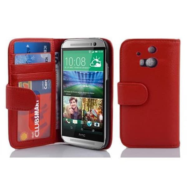 HTC ONE M8 Suojakotelo Suojakuori Lompakkokotelo Matkapuhelinkotelo jossa on magneettisuljenta ja 3 korttipaikkaa