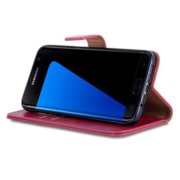 Samsung Galaxy S7 EDGE Suojakotelo Suojakuori Lompakkokotelo Matkapuhelinkotelo jossa magneettisuljenta, jalusta-toiminto ja korttitasku