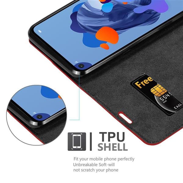 Huawei MATE 30 LITE Suojakotelo Suojakuori Lompakkokotelo Matkapuhelinkotelo jossa magneettisuljenta, jalusta-toiminto ja korttitasku